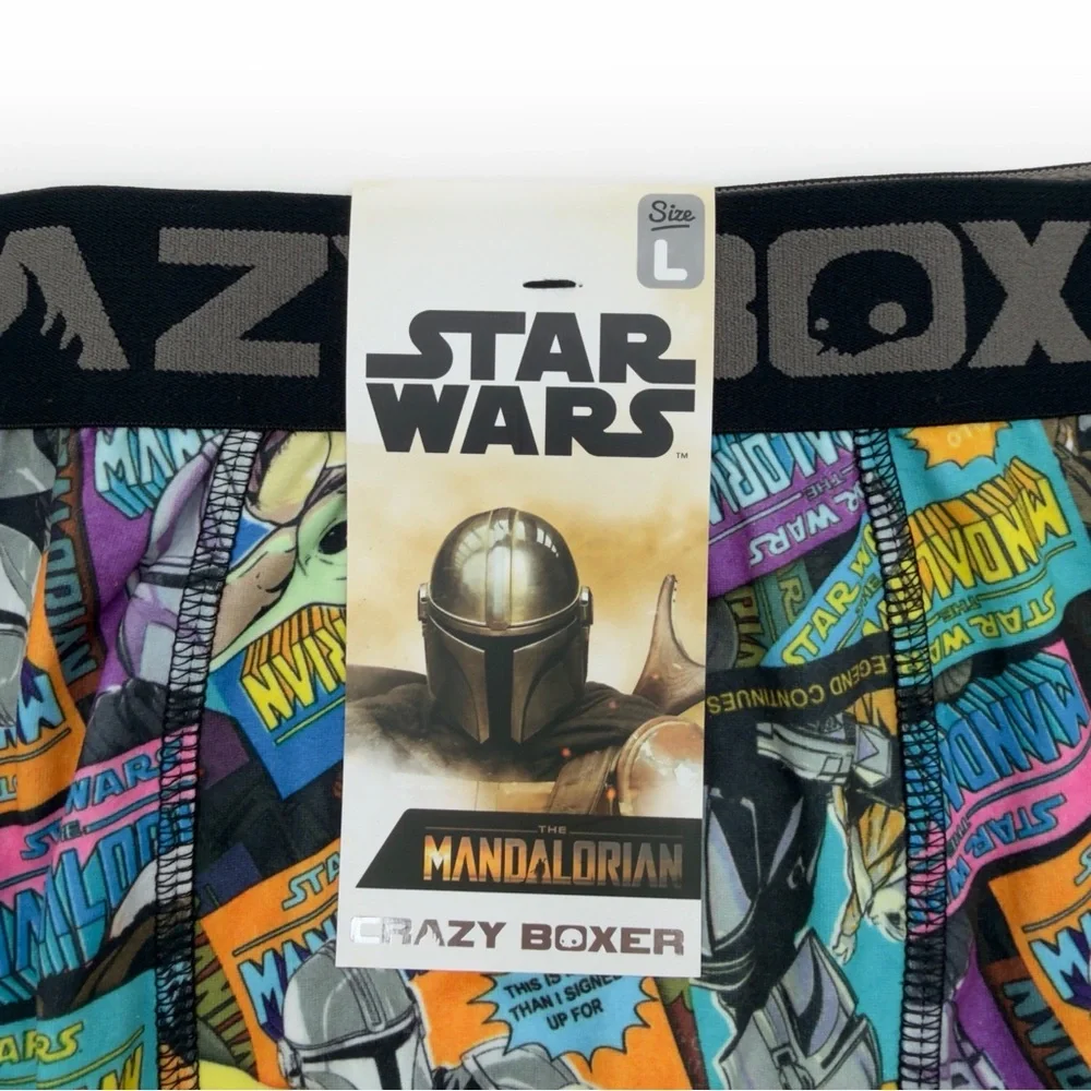 Star Wars The Mandalorian Crazy Boxer Briefs Mens Large Underwear Disney NWT New